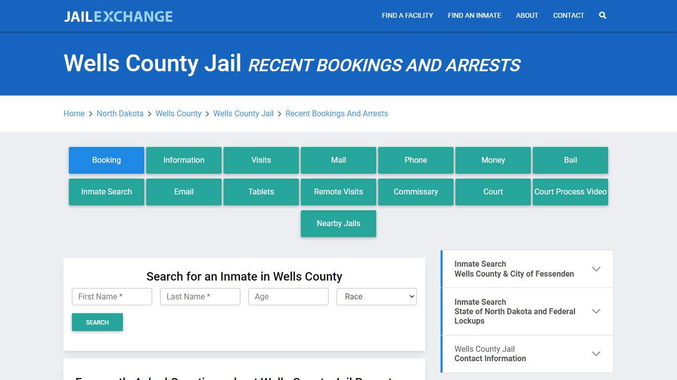 Wells County Jail Recent Bookings And Arrests - Jail Exchange